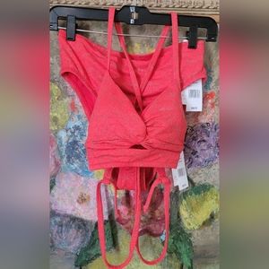 Jessica Simpson mandarin orange jacquard bikini Size Small